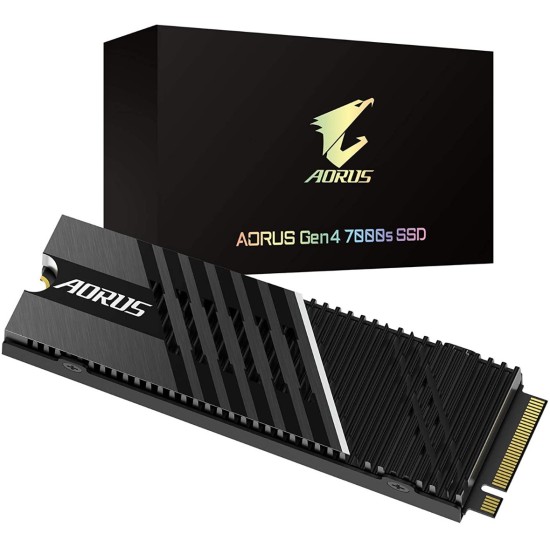 GIGABYTE AORUS Gen4 7000s SSD 1TB PCIe 4.0 NVMe M.2, Nanocarbon Coated Aluminum Heatsink, 3D TLC NAND, SSD GP-AG70S1TB