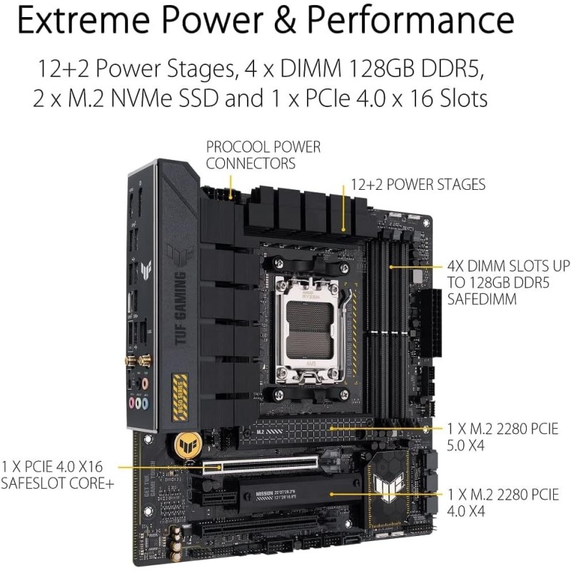 ASUS TUF GAMING B650M-PLUS WIFI Socket AM5 ASUS TUF GAMING B650M-PLUS WIFI Socket AM5
