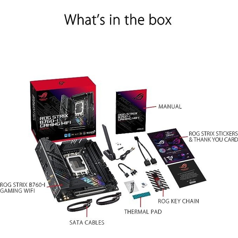 ASUS ROG Strix B760-I Gaming WiFi mini-ITX motherboard,DDR5 ASUS ROG Strix B760-I Gaming WiFi mini-ITX motherboard,DDR5
