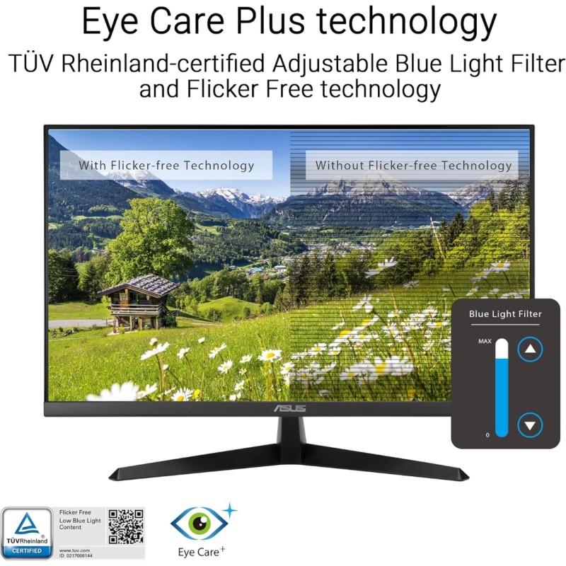 ASUS 27” 4K Eye Care Monitor (VY27UQ) - UHD (3840 x 2160), IPS, HDR10 ASUS 27” 4K Eye Care Monitor (VY27UQ) - UHD (3840 x 2160), IPS, HDR10