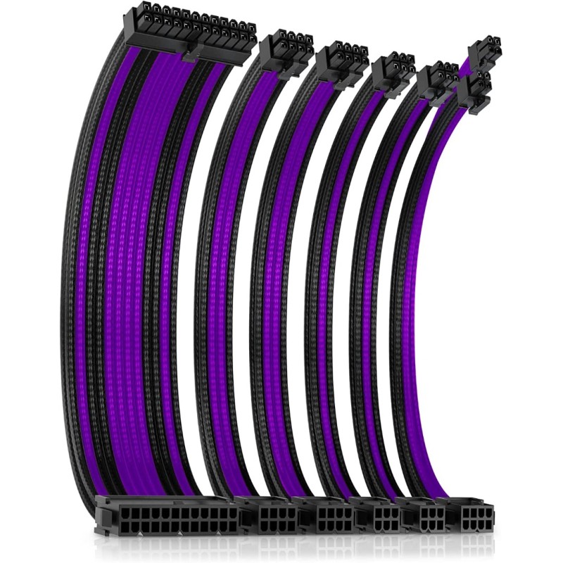 Antec Mod Sleeved Power Supply Cable Extension Kit, w/Combs Purple UV Antec Mod Sleeved Power Supply Cable Extension Kit, w/Combs Purple UV