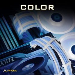 Antec PSU Cables, Sleeved Cable Extension Kit, White Connector, White Blue
