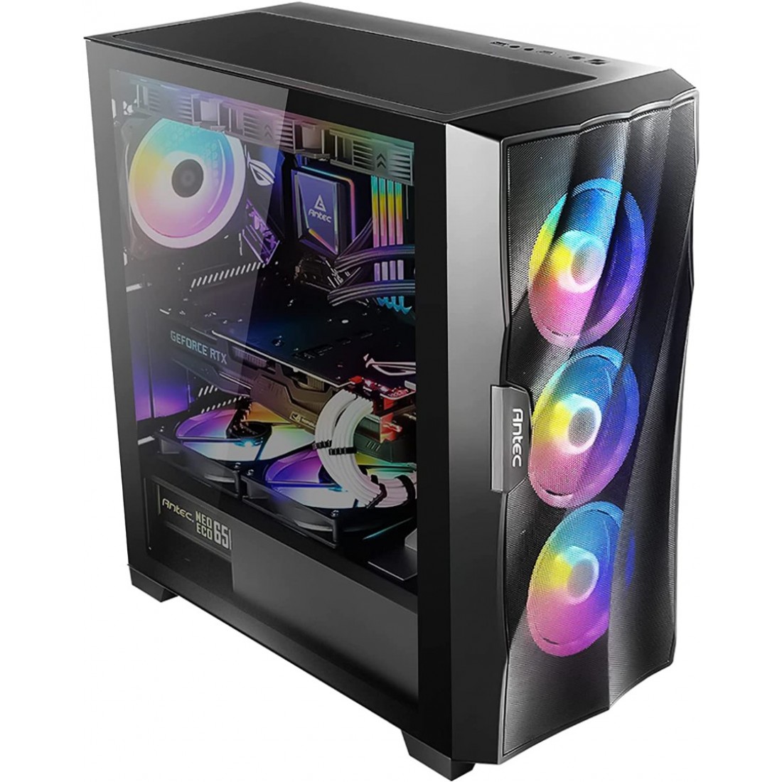 Antec Df Flux Mid Tower Computer Case Atx Gaming Case Tempered Glass Side Panel