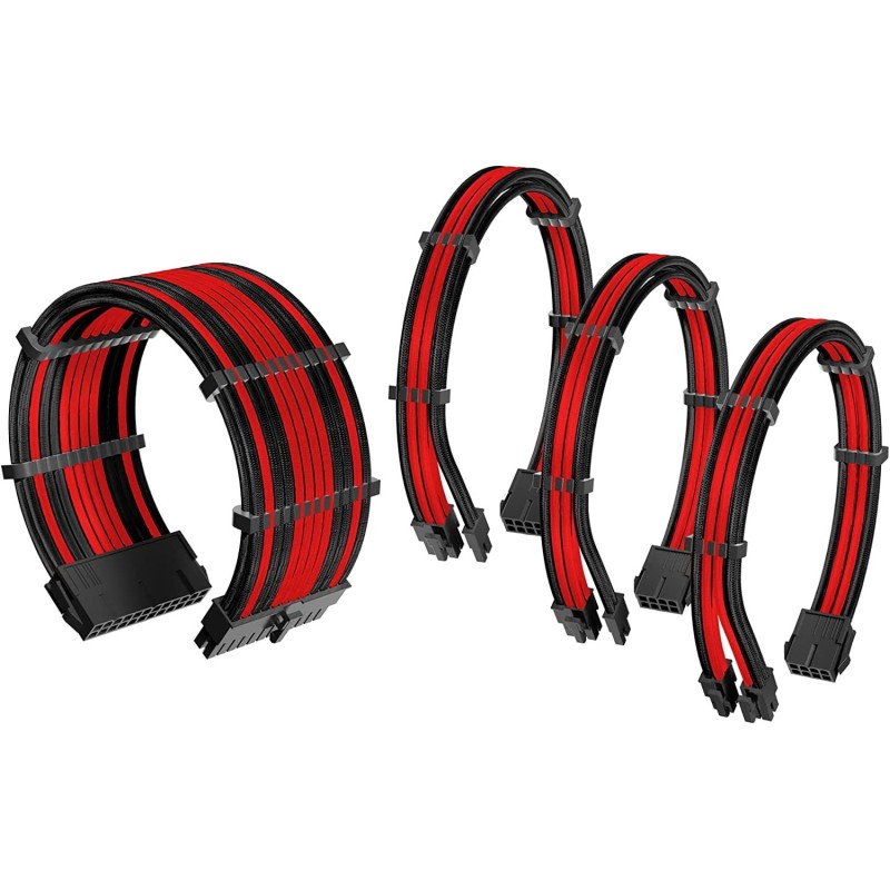 Antec Power Supply Sleeved Cable, Black/Red Antec Power Supply Sleeved Cable, Black/Red