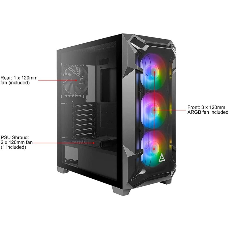 Antec Dark Fleet DF600 Flux & PSU 650W 80 Plus Bronze Antec Dark Fleet DF600 Flux & PSU 650W 80 Plus Bronze
