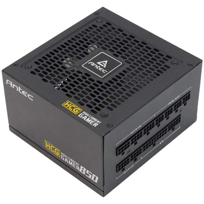 Antec HCG850 Gold Power Supply 850 Watts 80 Plus Gold PSU with 120mm Silent FDB Fan, Full Modular, Japanese Capacitors, Active PFC Antec HCG850 Gold Power Supply 850 Watts 80 Plus Gold PSU with 120mm Silent FDB Fan, Full Modular, Japanese Capacitors, Active PFC