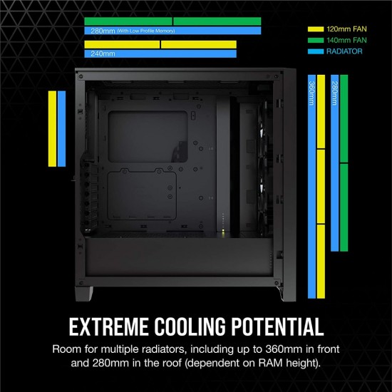 Corsair Icue 4000x Rgb Mid-tower Atx Pc Case - Black - Cc-9011204-ww