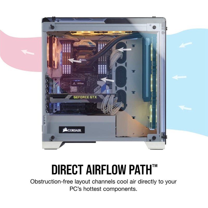 Corsair CRYSTAL 570X RGB Mid-Tower Case, 3 RGB Fans, Tempered Glass - White Corsair CRYSTAL 570X RGB Mid-Tower Case, 3 RGB Fans, Tempered Glass - White