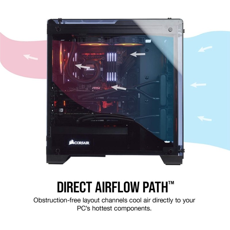Corsair Crystal 570X RGB Mid-Tower Case, 3 RGB Fans, Tempered Glass - Black Corsair Crystal 570X RGB Mid-Tower Case, 3 RGB Fans, Tempered Glass - Black