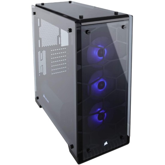 Corsair Crystal 570X RGB Mid-Tower Case, 3 RGB Fans, Tempered Glass - Black