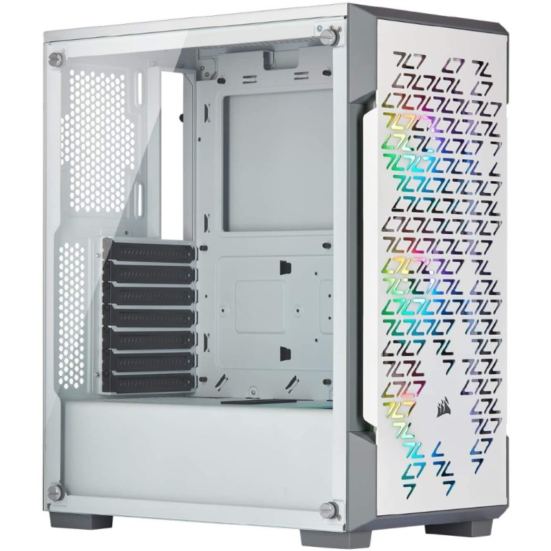 Corsair iCUE 220T RGB Airflow Tempered Glass Mid-Tower Smart Case, White Corsair iCUE 220T RGB Airflow Tempered Glass Mid-Tower Smart Case, White
