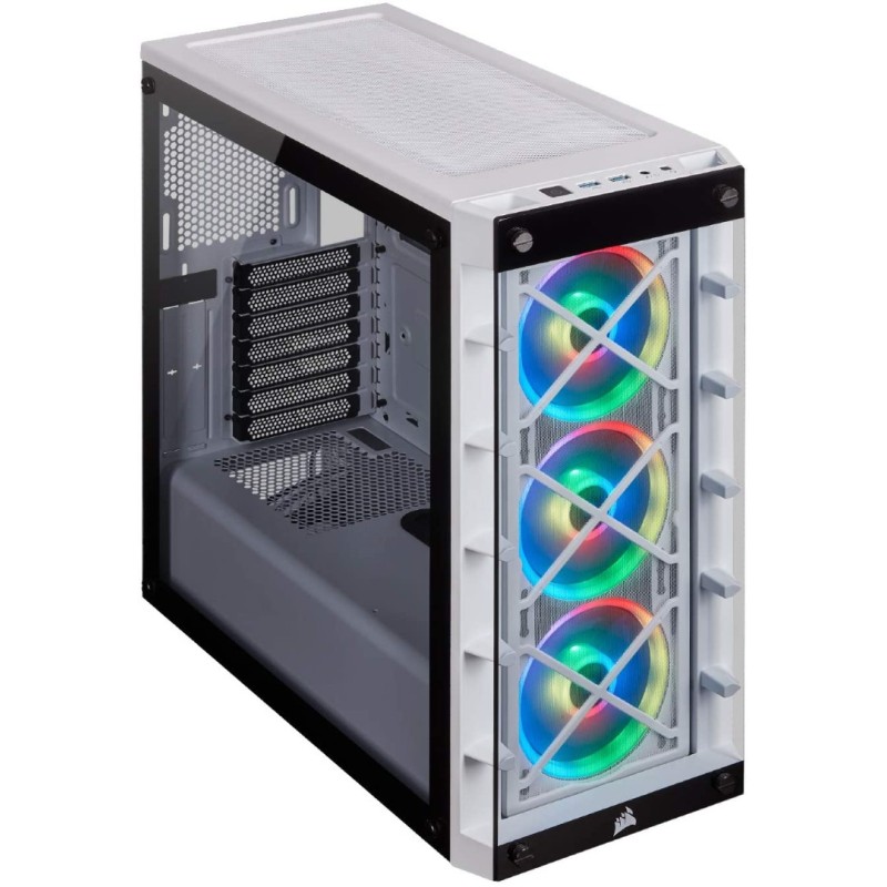Corsair iCUE 465X RGB Mid-Tower ATX Smart Case, White Corsair iCUE 465X RGB Mid-Tower ATX Smart Case, White