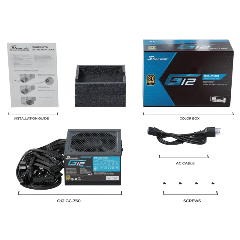 Seasonic G12 GC-750 750W 80 Plus Gold Smar