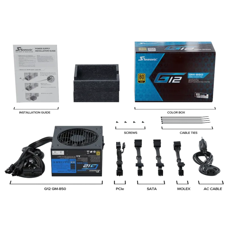 Seasonic G12 GM-850 850W 80 Plus Gold Semi Modular