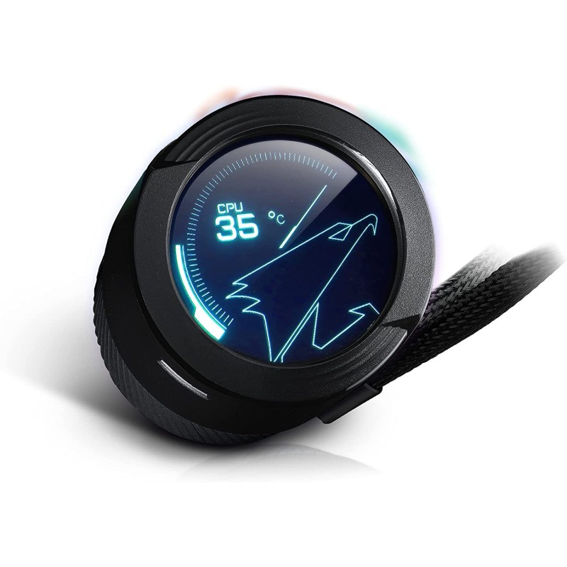 AORUS WATERFORCE X 360 AIO Liquid CPU Cooler, 360mm Radiator with 3X 120mm ARGB Fans, Adjustable Circular LCD Display with Micro SD Support and RGB Fusion 2.0, GP-AORUS WATERFORCE X 360 AORUS WATERFORCE X 360 AIO Liquid CPU Cooler, 360mm Radiator with 3X 120mm ARGB Fans, Adjustable Circular LCD Display with Micro SD Support and RGB Fusion 2.0, GP-AORUS WATERFORCE X 360