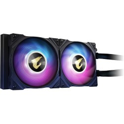 AORUS WATERFORCE X 280 AIO Liquid CPU Cooler, 280mm Radiator with 2X 140mm ARGB Fans, Adjustable Circular LCD Display with Micro SD Support and RGB Fusion 2.0, GP-AORUS WATERFORCE X 280