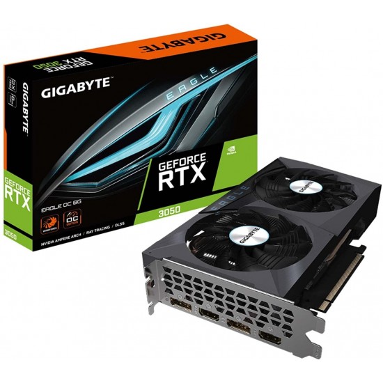GIGABYTE GeForce RTX 3050 Eagle OC 8G Graphics Card, 2X WINDFORCE Fans, 8GB GDDR6 128-bit GDDR6