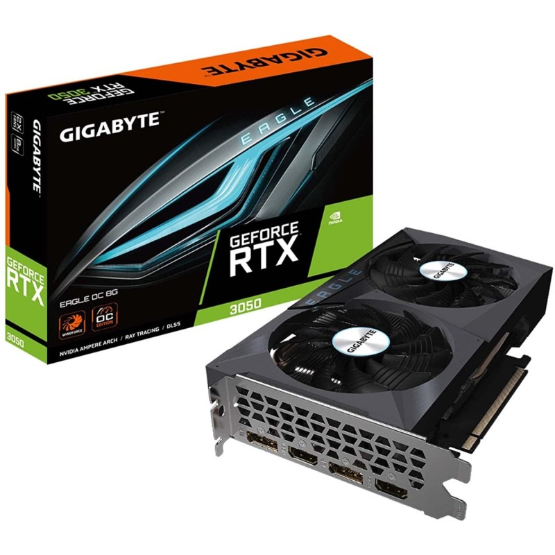 GIGABYTE GeForce RTX 3050 Eagle OC 8G Graphics Card, 2X WINDFORCE Fans, 8GB GDDR6 128-bit GDDR6 GIGABYTE GeForce RTX 3050 Eagle OC 8G Graphics Card, 2X WINDFORCE Fans, 8GB GDDR6 128-bit GDDR6