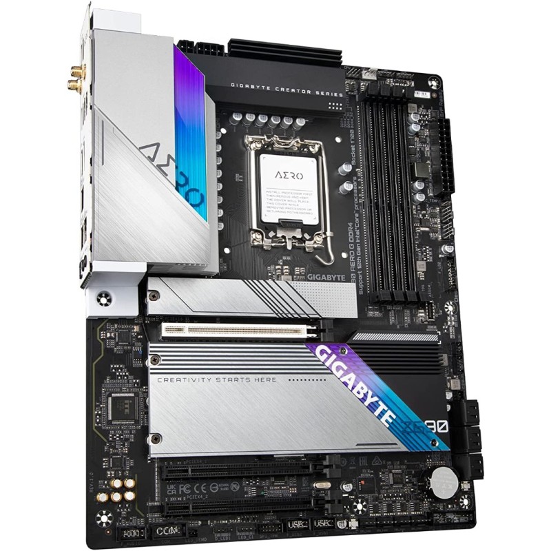 GIGABYTE Z690 AERO G DDR5 (LGA 1700/ Intel Z690/ ATX/ DDR4/ Quad M.2/ PCIe 5.0/ USB 3.2 Gen2X2 Type-C/WiFi 6/ Intel 2.5 GbE LAN/Motherboard) GIGABYTE Z690 AERO G DDR5 (LGA 1700/ Intel Z690/ ATX/ DDR4/ Quad M.2/ PCIe 5.0/ USB 3.2 Gen2X2 Type-C/WiFi 6/ Intel 2.5 GbE LAN/Motherboard)