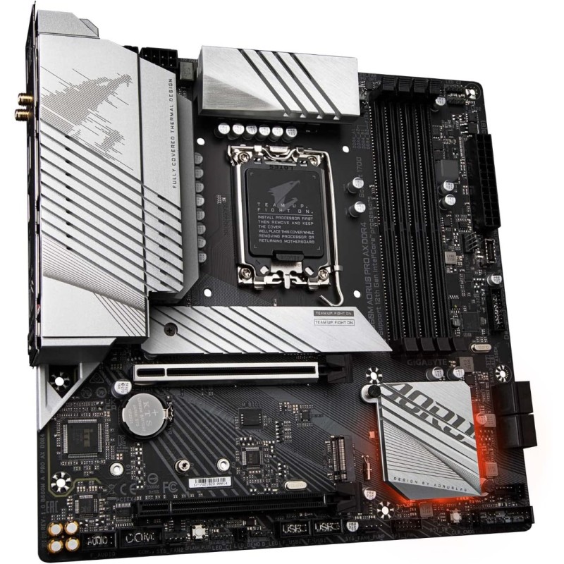 GIGABYTE B660M AORUS PRO AX DDR4 (B660/ Intel/LGA/1700/ Micro-ATX/DDR4/ Dual M.2/ PCIe 4.0/ USB 3.2 Gen2 Type-C/WiFi 6 802.11ax/ Intel 2.5GbE LAN/Motherboard) GIGABYTE B660M AORUS PRO AX DDR4 (B660/ Intel/LGA/1700/ Micro-ATX/DDR4/ Dual M.2/ PCIe 4.0/ USB 3.2 Gen2 Type-C/WiFi 6 802.11ax/ Intel 2.5GbE LAN/Motherboard)