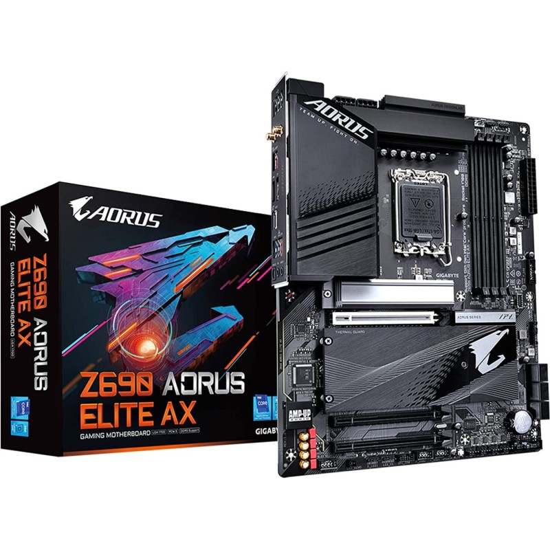 GIGABYTE Z690 AORUS Elite AX (LGA 1700/ Intel Z690/ ATX/ DDR5/ Quad M.2/ PCIe 5.0/ USB 3.2 Gen2X2 Type-C/WiFi 6/2.5GbE LAN) GIGABYTE Z690 AORUS Elite AX (LGA 1700/ Intel Z690/ ATX/ DDR5/ Quad M.2/ PCIe 5.0/ USB 3.2 Gen2X2 Type-C/WiFi 6/2.5GbE LAN)