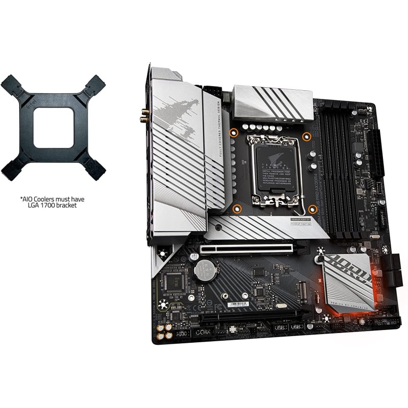 GIGABYTE B660M AORUS PRO AX DDR4 (B660/ Intel/LGA/1700/ Micro-ATX/DDR4/ Dual M.2/ PCIe 4.0/ USB 3.2 Gen2 Type-C/WiFi 6 802.11ax/ Intel 2.5GbE LAN/Motherboard) GIGABYTE B660M AORUS PRO AX DDR4 (B660/ Intel/LGA/1700/ Micro-ATX/DDR4/ Dual M.2/ PCIe 4.0/ USB 3.2 Gen2 Type-C/WiFi 6 802.11ax/ Intel 2.5GbE LAN/Motherboard)