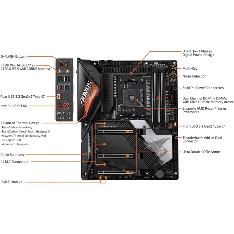 GIGABYTE X570S AORUS Master (AMD/ X570S/ Ryzen 5000/ ATX/PCIe 4.0/ SATA 20Gb/s/USB 3.2/ Motherboard) GIGABYTE X570S AORUS Master (AMD/ X570S/ Ryzen 5000/ ATX/PCIe 4.0/ SATA 20Gb/s/USB 3.2/ Motherboard)