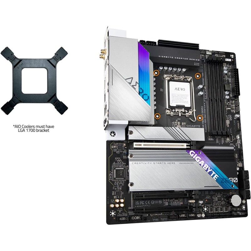 GIGABYTE Z690 AERO G DDR5 (LGA 1700/ Intel Z690/ ATX/ DDR4/ Quad M.2/ PCIe 5.0/ USB 3.2 Gen2X2 Type-C/WiFi 6/ Intel 2.5 GbE LAN/Motherboard) GIGABYTE Z690 AERO G DDR5 (LGA 1700/ Intel Z690/ ATX/ DDR4/ Quad M.2/ PCIe 5.0/ USB 3.2 Gen2X2 Type-C/WiFi 6/ Intel 2.5 GbE LAN/Motherboard)