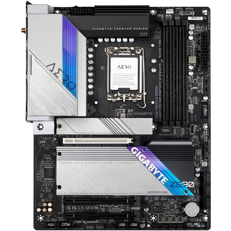 GIGABYTE Z690 AERO G DDR5 (LGA 1700/ Intel Z690/ ATX/ DDR4/ Quad M.2/ PCIe 5.0/ USB 3.2 Gen2X2 Type-C/WiFi 6/ Intel 2.5 GbE LAN/Motherboard) GIGABYTE Z690 AERO G DDR5 (LGA 1700/ Intel Z690/ ATX/ DDR4/ Quad M.2/ PCIe 5.0/ USB 3.2 Gen2X2 Type-C/WiFi 6/ Intel 2.5 GbE LAN/Motherboard)