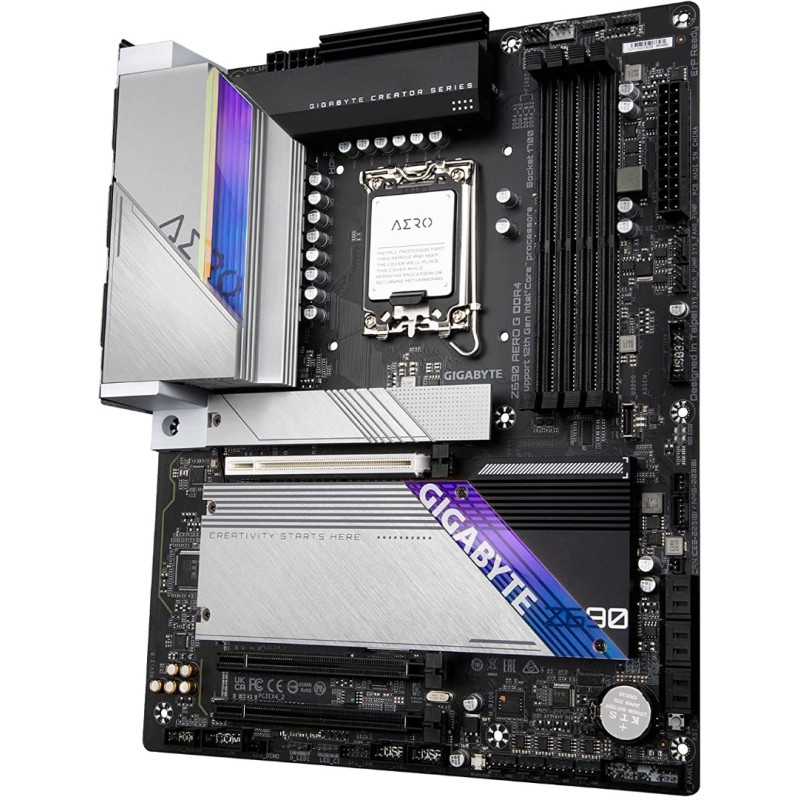 GIGABYTE Z690 AERO G DDR5 (LGA 1700/ Intel Z690/ ATX/ DDR4/ Quad M.2/ PCIe 5.0/ USB 3.2 Gen2X2 Type-C/WiFi 6/ Intel 2.5 GbE LAN/Motherboard) GIGABYTE Z690 AERO G DDR5 (LGA 1700/ Intel Z690/ ATX/ DDR4/ Quad M.2/ PCIe 5.0/ USB 3.2 Gen2X2 Type-C/WiFi 6/ Intel 2.5 GbE LAN/Motherboard)