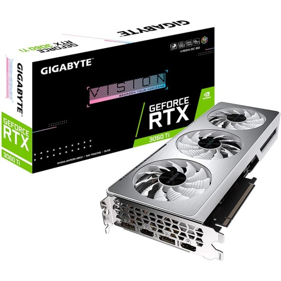 GIGABYTE GeForce RTX 3060 Ti Vision OC 8G (REV2.0) Graphics Card, WINDFORCE 3X Cooling System, LHR, 8GB 256-bit GDDR6, GV-N306TVISION OC-8GD