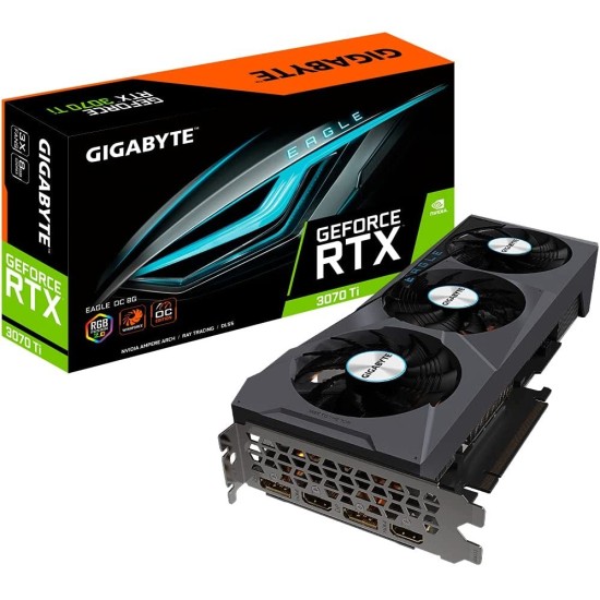 GIGABYTE GeForce RTX 3070 Ti Eagle OC 8G Graphics Card, WINDFORCE 3X Cooling System, 8GB 256-bit GDDR6X