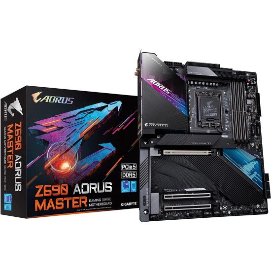 GIGABYTE Z690 AORUS Master (LGA 1700/ Intel Z690/ ATX/ DDR5/ Quad M.2/ PCIe 5.0/ USB 3.2 Gen2X2 Type-C/Intel WiFi 6E/ AQUANTIA 10GbE LAN/Intel Thunderbolt 4/ Gaming Motherboard)