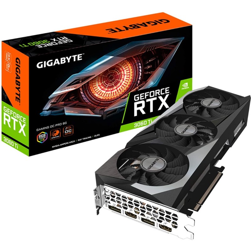GIGABYTE GeForce RTX 3060 Ti GAMING OC 8G Graphics Card, 3x WINDFORCE GIGABYTE GeForce RTX 3060 Ti GAMING OC 8G Graphics Card, 3x WINDFORCE