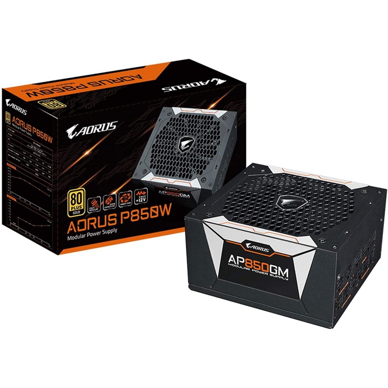 Gigabyte GP-AP850GM-UK Aorus P850W 850W 135mm Smart Fan 80 Plus Gold Fully Modular Gigabyte GP-AP850GM-UK Aorus P850W 850W 135mm Smart Fan 80 Plus Gold Fully Modular