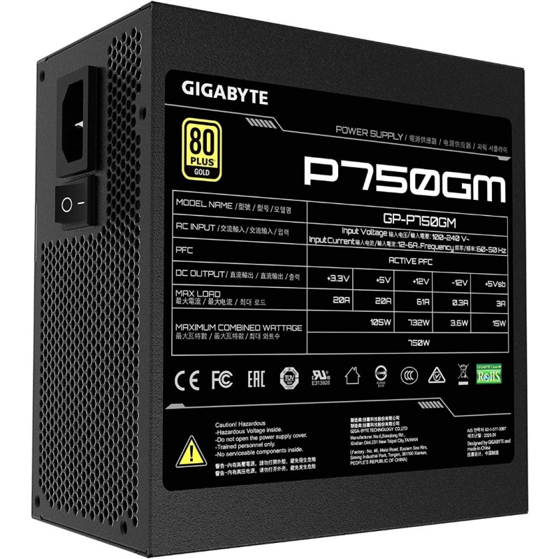 Gigabyte GP-P750GM (80 Plus Gold 750W, Modular, Smart Fan, Smart Power Protection Gigabyte GP-P750GM (80 Plus Gold 750W, Modular, Smart Fan, Smart Power Protection