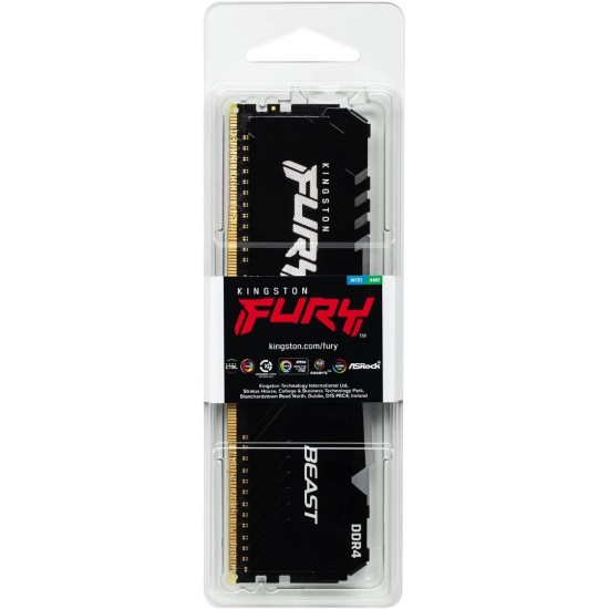 Kingston FURY Beast RGB 8GB 3200MHz DDR4 CL16 Desktop Memory Single Stick KF432C16BBA/8