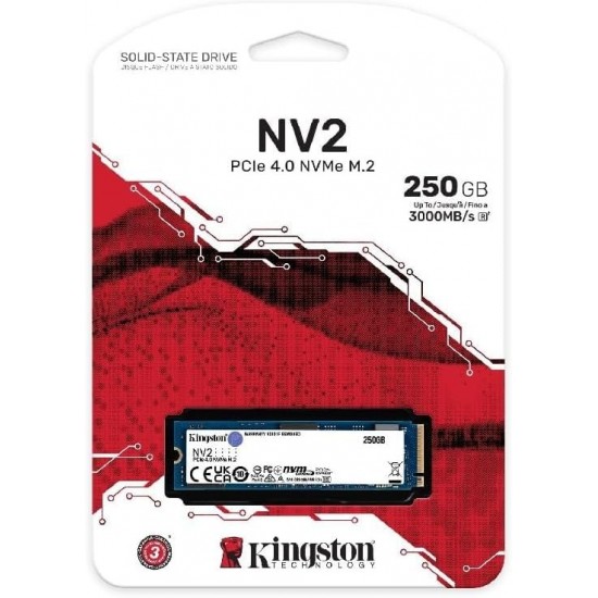 Kingston NV2 250G M.2 2280 NVMe Internal SSD | PCIe 4.0 Gen 4x4 | Up to 3000 MB/s