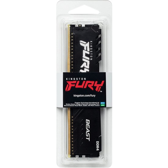 Kingston FURY Beast 16GB 3200MHz DDR4 CL16 Desktop Memory Single Stick KF432C16BB/16, Black