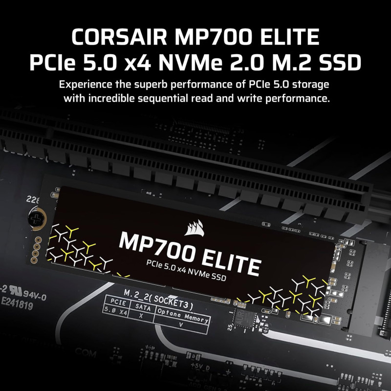 CORSAIR MP700 ELITE 1TB M.2 NVMe PCIe Gen. 5 x4 SSD CORSAIR MP700 ELITE 1TB M.2 NVMe PCIe Gen. 5 x4 SSD