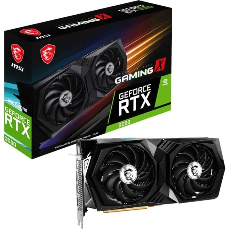 MSI Gaming X GeForce RTX 3050 8GB GDRR6 128-Bit HDMI/DP PCIe 4 Twin Fans MSI Gaming X GeForce RTX 3050 8GB GDRR6 128-Bit HDMI/DP PCIe 4 Twin Fans