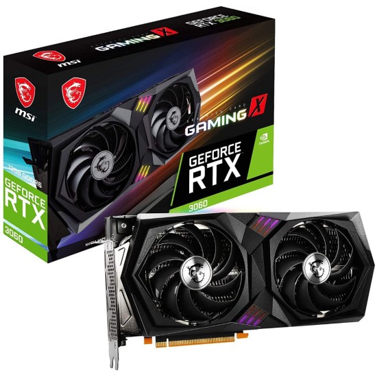 MSI Gaming GeForce RTX 3060 12GB 15 Gbps GDRR6 192-Bit HDMI/DP PCIe 4 Twin-Frozr Torx Fan Ampere RGB OC Graphics Card (RTX 3060 Gaming X 12G)