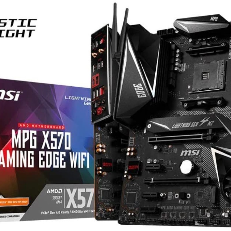 MSI MPG X570 GAMING EDGE WIFI Motherboard (AMD AM4, DDR4, PCIe 4.0, SATA 6Gb/s, M.2, USB 3.2 Gen 2, AC Wi-Fi 5, HDMI, ATX)