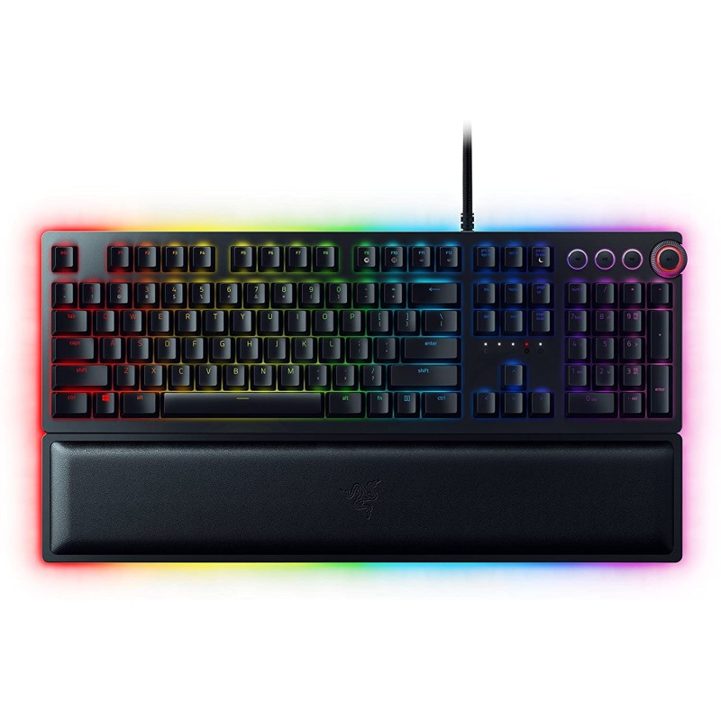 Razer Huntsman Elite Gaming Keyboard: Fastest Keyboard Switches Ever - Linear Optical Switches - Chroma RGB Lighting - Magnetic Plush Wrist Rest - Dedicated Media Keys & Dial - Classic Black Razer Huntsman Elite Gaming Keyboard: Fastest Keyboard Switches Ever - Linear Optical Switches - Chroma RGB Lighting - Magnetic Plush Wrist Rest - Dedicated Media Keys & Dial - Classic Black