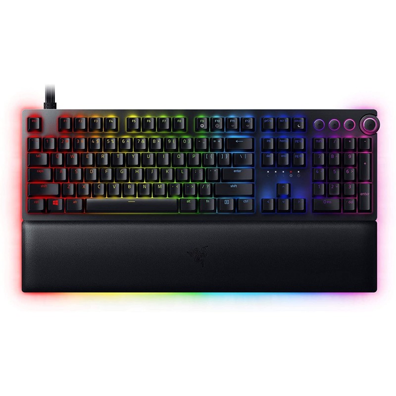 Razer Huntsman V2 Analog Gaming Keyboard: Razer Analog Optical Switches - Chroma RGB Lighting - Magnetic Plush Wrist Rest - Dedicated Media Keys & Dial - Classic Black Razer Huntsman V2 Analog Gaming Keyboard: Razer Analog Optical Switches - Chroma RGB Lighting - Magnetic Plush Wrist Rest - Dedicated Media Keys & Dial - Classic Black