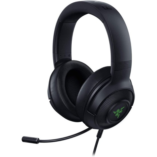 Razer Kraken V3 X Gaming Headset: 7.1 Surround Sound - Triforce 40mm Drivers - HyperClear Bendable Cardioid Mic - Chroma RGB Lighting - for PC - Classic Black