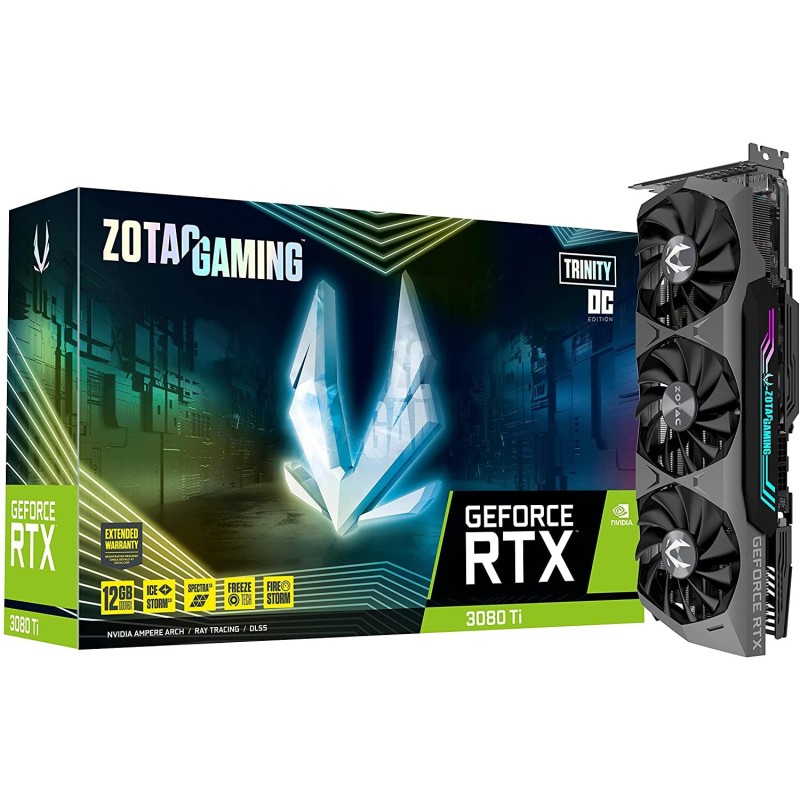 ZOTAC Gaming GeForce RTX™ 3080 Ti Trinity OC 12GB GDDR6X 384-bit 19 Gbps PCIE 4.0 Graphics Card, IceStorm 2.0 Advanced Cooling, Spectra 2.0 RGB Lighting ZOTAC Gaming GeForce RTX™ 3080 Ti Trinity OC 12GB GDDR6X 384-bit 19 Gbps PCIE 4.0 Graphics Card, IceStorm 2.0 Advanced Cooling, Spectra 2.0 RGB Lighting