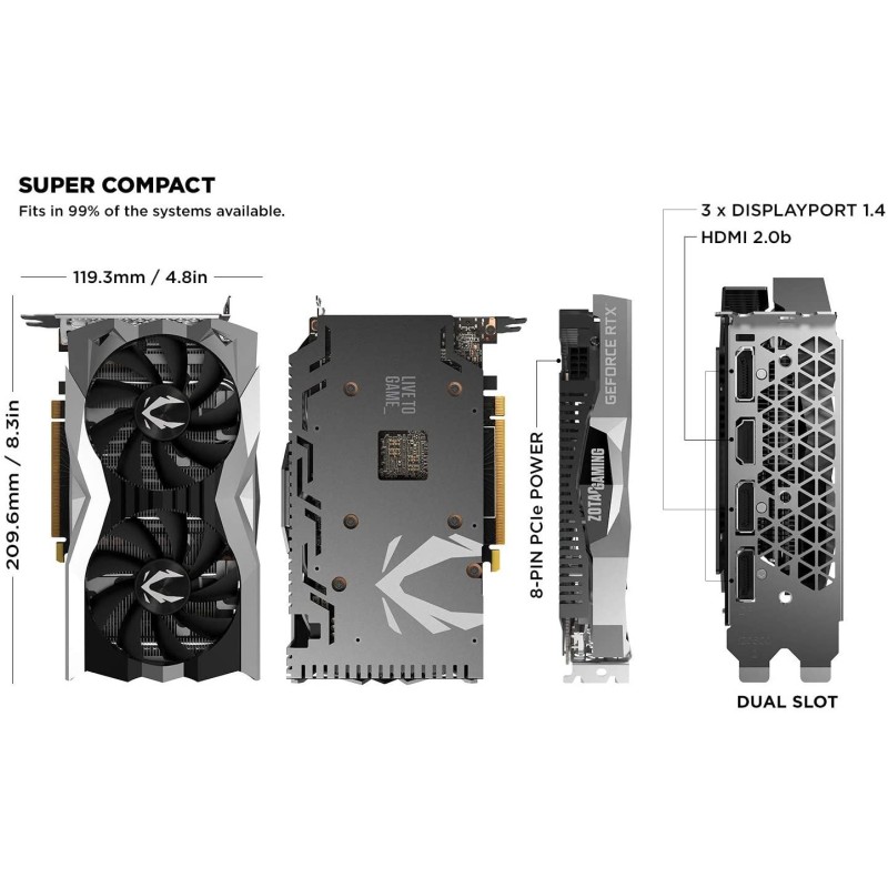 ZOTAC Gaming GeForce RTX 2060 Twin Fan 6GB GDDR6 192-bit Gaming ZOTAC Gaming GeForce RTX 2060 Twin Fan 6GB GDDR6 192-bit Gaming