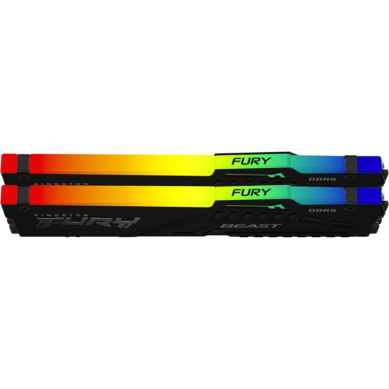 Kingston Fury Beast RGB 64GB (2X32) 5600MT/s DDR5 CL40 DIMM Desktop Memory (Kit of 2) | Intel XMP 3.0 | Infrared Sync Technology | Overclocking Stability | Kingston Fury Beast RGB 64GB (2X32) 5600MT/s DDR5 CL40 DIMM Desktop Memory (Kit of 2) | Intel XMP 3.0 | Infrared Sync Technology | Overclocking Stability |