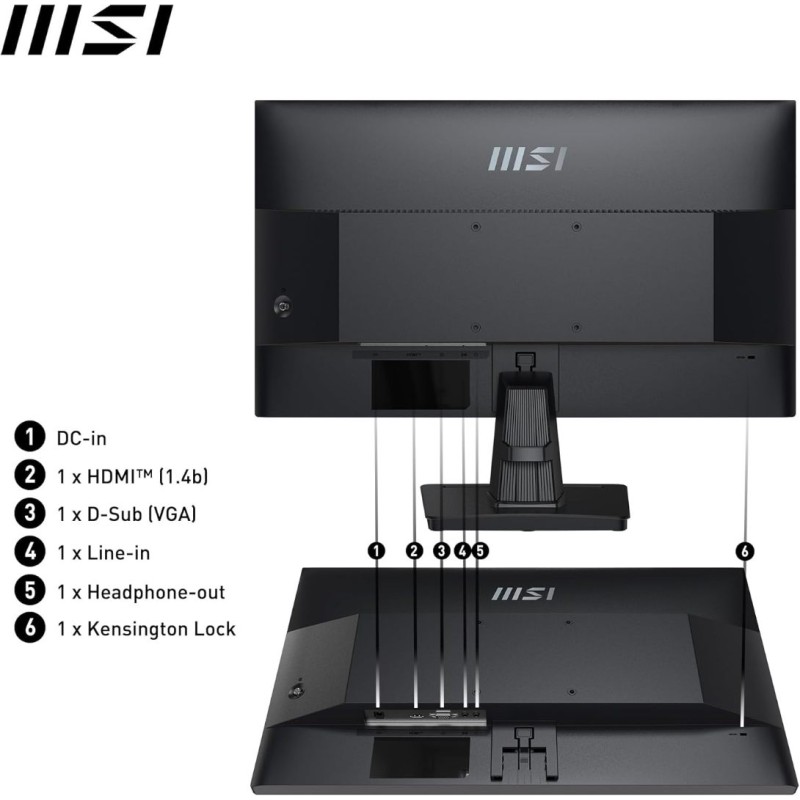 MSI Pro MP251 24.5" IPS 1920 x 1080 (FHD), 100Hz, Adaptive Sync, HDMI, VGA Port, VESA Mount, Tilt, Speaker, 1 ms, Black MSI Pro MP251 24.5" IPS 1920 x 1080 (FHD), 100Hz, Adaptive Sync, HDMI, VGA Port, VESA Mount, Tilt, Speaker, 1 ms, Black